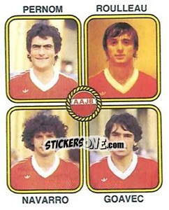 Sticker Jean-Marc Prenom / Pascal Roulleau / Jean-Marie Navarro / Denis Goavec - Football France 1981-1982 - Panini