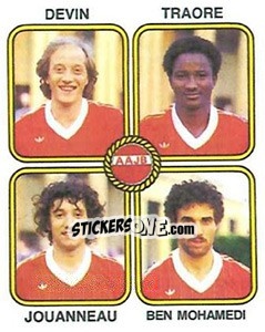 Sticker Dominique Devin / Moussa Traore / Stephane Jouanneau / Mimoun Ben Mohamedi - Football France 1981-1982 n. 354 - Panini