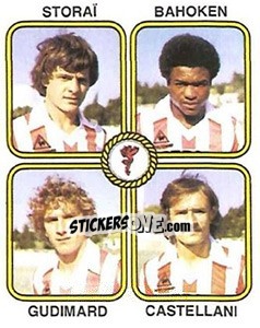 Cromo Patrick Storai / Paul Bahoken / Thierry Gudimard / Bernard Castellani - Football France 1981-1982 - Panini