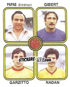 Cromo Denis Papas / Jean-Claude Gibert / Diego Garzitto / Jacques Nadan - Football France 1981-1982 - Panini