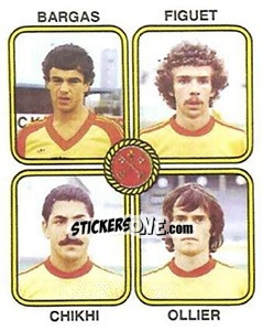 Sticker Ugo Bargas / Bernard Figuet / Malek Chikhi / Alain Ollier - Football France 1981-1982 - Panini
