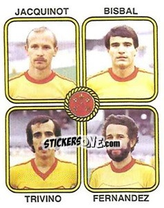 Sticker Daniel Jacquinot / Dominique Bisbal / Antoine Trivino / Candido Fernandez - Football France 1981-1982 - Panini