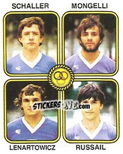 Cromo Francis Schaller / Mario Mongelli / Eric Lenartowicz / Didier Russail - Football France 1981-1982 - Panini