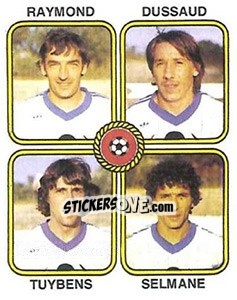 Sticker Jacques Raymond / Guy Dussaud / Andre Tuybens / Micky Selmane - Football France 1981-1982 n. 366 - Panini