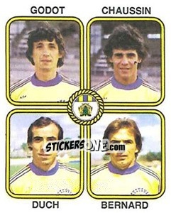 Sticker Christian Godot / Alain Chaussin / Jose Duch / Alain Bernard - Football France 1981-1982 - Panini