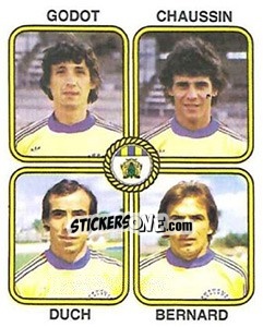 Sticker Christian Godot / Alain Chaussin / Jose Duch / Alain Bernard - Football France 1981-1982 n. 368 - Panini