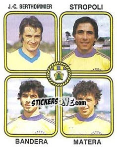 Sticker Jean-Claude Berthommier / Vincent Stroploi / Francois Bandera / Jean-Francois Matera - Football France 1981-1982 - Panini