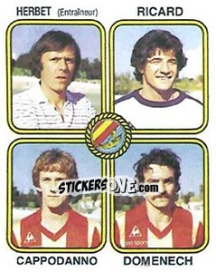 Cromo Yves Herbet / Yves Ricard / Cappodanno / Domenech - Football France 1981-1982 - Panini