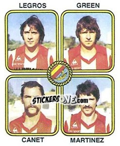 Sticker Michel Legros / Jean-Louis Green / Canet / Martinez - Football France 1981-1982 n. 377 - Panini