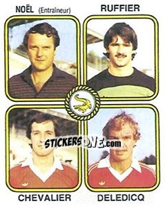 Figurina Henri Noel / Richard Ruffier / Dominique Chevalier / Daniel Deledicq - Football France 1981-1982 n. 379 - Panini