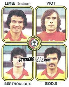 Sticker Jacky Lemee / Patrick Viot / Loic Berthouloux / Andre Bodji - Football France 1981-1982 n. 382 - Panini