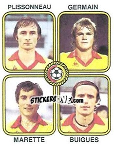 Figurina Yannick Plissonneau / Bruno Germain / Roger Marette / Roger Buigues - Football France 1981-1982 n. 383 - Panini