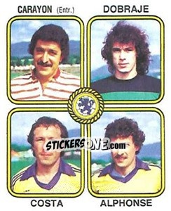 Cromo Jean-Pierre Carayon / Frederic Dobraje / Rodolphe Costa / Claude Alphonse - Football France 1981-1982 - Panini