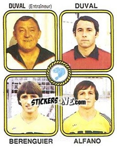 Sticker Marcel Duval / Marc Duval / Jean-Louis Berenguier / Luigi Alfano - Football France 1981-1982 - Panini