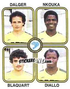 Sticker Christian Dalger / Martin Nkouka / Bernard Blaquart / Cheik Diallo - Football France 1981-1982 - Panini