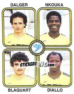 Sticker Christian Dalger / Martin Nkouka / Bernard Blaquart / Cheik Diallo - Football France 1981-1982 n. 396 - Panini