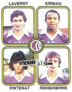 Sticker Jean-Pierre Laverny / Abdelkrim Merry Krimau / Robert Pintenat / Robby Rensenbrink - Football France 1981-1982 - Panini