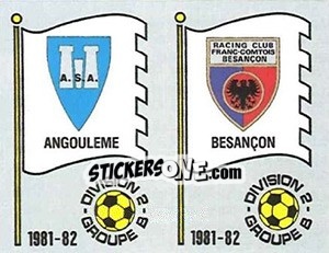Cromo Ecusson A.S. Angouleme-Charente / R.C. Franc-Comtois - Football France 1981-1982 - Panini