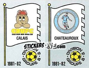 Figurina Ecusson Calais R.U.F.C. / La Berrichonne Chateauroux - Football France 1981-1982 - Panini