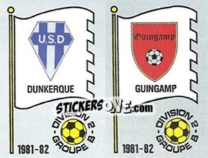Sticker Ecusson U.S. Dunkerquoise / E.A. Guingamp - Football France 1981-1982 n. 403 - Panini