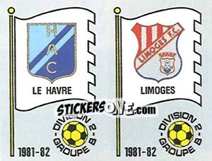 Sticker Ecusson Le Havre A.C. / Limoges F.C. - Football France 1981-1982 - Panini