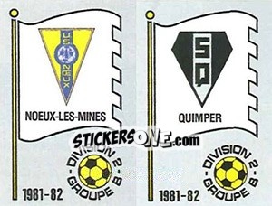 Sticker Ecusson U.S. Noeux-Les-Mines / Stade Quimperois - Football France 1981-1982 - Panini