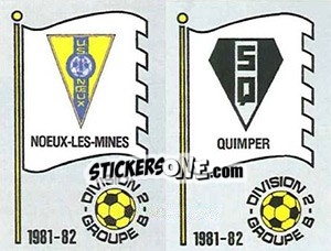 Sticker Ecusson U.S. Noeux-Les-Mines / Stade Quimperois - Football France 1981-1982 n. 406 - Panini