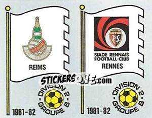 Sticker Ecusson Stade Reims / Stae Rennais - Football France 1981-1982 - Panini