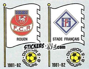 Sticker Ecusson F.C. Rouen / Stade Francais - Football France 1981-1982 - Panini
