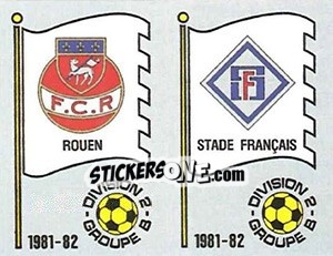 Sticker Ecusson F.C. Rouen / Stade Francais - Football France 1981-1982 n. 408 - Panini