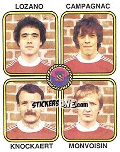 Sticker Ladislas Lozano / Marcel Campagnac / Bruno Knockaert / Jean-Paul Monvoisin - Football France 1981-1982 n. 411 - Panini