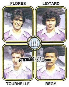 Sticker Herve Flores / Jean-Luc Liotard / Pascal Tounelle / Raymond Regy - Football France 1981-1982 n. 417 - Panini