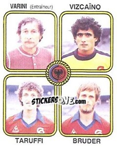 Cromo Daniel Varini / Pierre Vizcaino / Claude Taruffi / Luc Bruder - Football France 1981-1982 - Panini