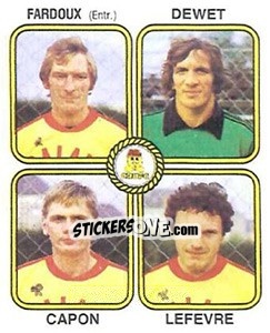 Sticker Jacques Fardoux / Jean-Pierre Dewet / Patrick Capon / Yves Lefevre - Football France 1981-1982 - Panini