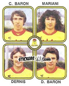 Sticker Christian Baron / Bruno Mariani / Stephane Dernis / Daniel Baron - Football France 1981-1982 - Panini