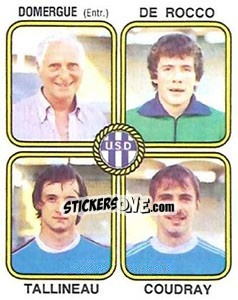 Figurina Robert Domergue / Gilles De Rocco / Daniel Tallineau / Rodolphe Coudray - Football France 1981-1982 - Panini