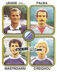 Sticker Leonce Lavagne / Alain Palma / Victor Mastroianni / Bruno Creignou - Football France 1981-1982 - Panini