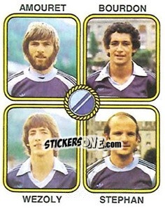Sticker Serge Amouret / Denis Bourdon / Jean-Claude Wezoly / Guy Stephan - Football France 1981-1982 n. 434 - Panini