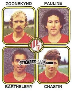 Sticker Gilbert Zoonekynd / Jean-Louis Pauline / Andre Barthelemy / Jean-Claude Chastin - Football France 1981-1982 - Panini