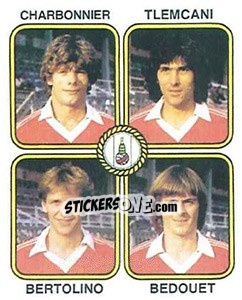 Sticker Jean-Francois Charbonnier / Djamel Tlemcani / Bertolino / Bedouet - Football France 1981-1982 - Panini