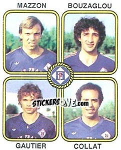 Sticker Frederic Mazzon / Armand Bouzaglou / Thierry Gautier / Marc Collat - Football France 1981-1982 - Panini