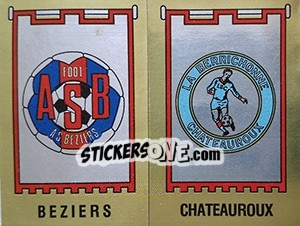 Cromo Ecusson Baziers / Chateauroux - Football France 1982-1983 - Panini