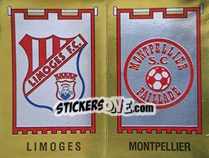 Sticker Ecusson Limoges / Montpellier - Football France 1982-1983 - Panini