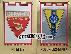 Cromo Ecusson Nimes Olympique / Noeux-Les-Mines - Football France 1982-1983 - Panini