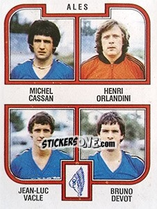 Sticker Michel Cassan / Orlandini / Vacle /  Devot - Football France 1982-1983 n. 373 - Panini