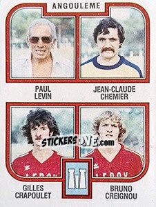 Sticker Levin / Chemier / Crapoulet / Creignou - Football France 1982-1983 - Panini