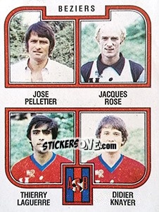 Figurina Pelletier / Rose / Laguerre / Knayer - Football France 1982-1983 - Panini