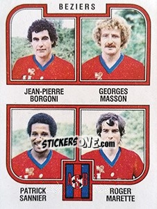 Cromo Borgoni / Masson / Sannier / Marette - Football France 1982-1983 - Panini