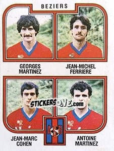 Cromo Martinez / Ferriere / Cohan / Martinez - Football France 1982-1983 - Panini