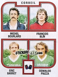 Sticker Bourlard / Blin / Barret / Piazza - Football France 1982-1983 n. 388 - Panini